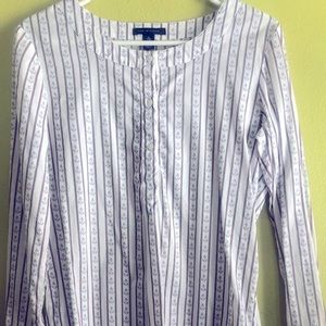 Tommy Hilfiger Women’s Nautical Striped Popover Blouse Sz XS
